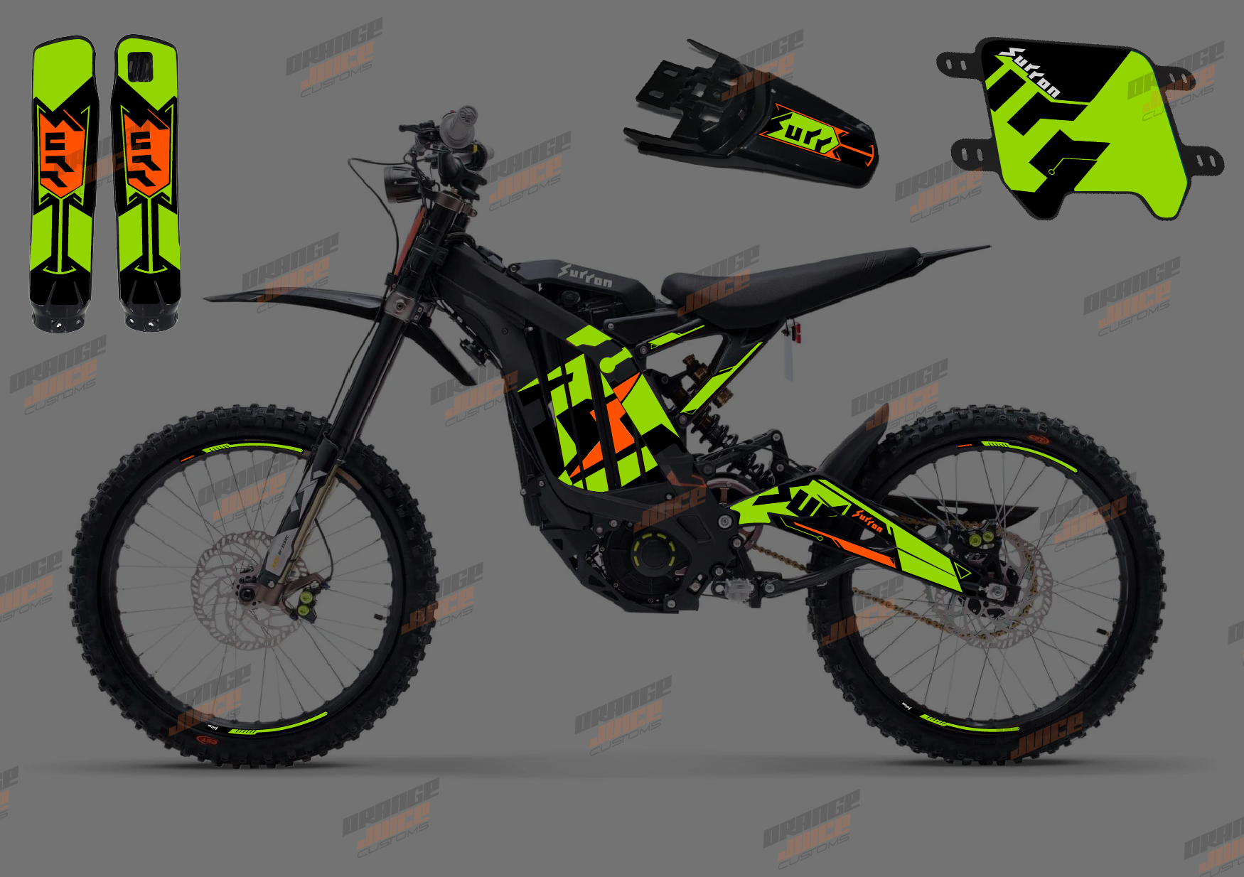 SUR RON Light Bee X Black Green Full Lbx Graphics Decals Wrap Stickers Kit Set | UK SUR RON Light Bee X Black Green Full Lbx Graphics Decals Wrap Stickers Kit Set | UK