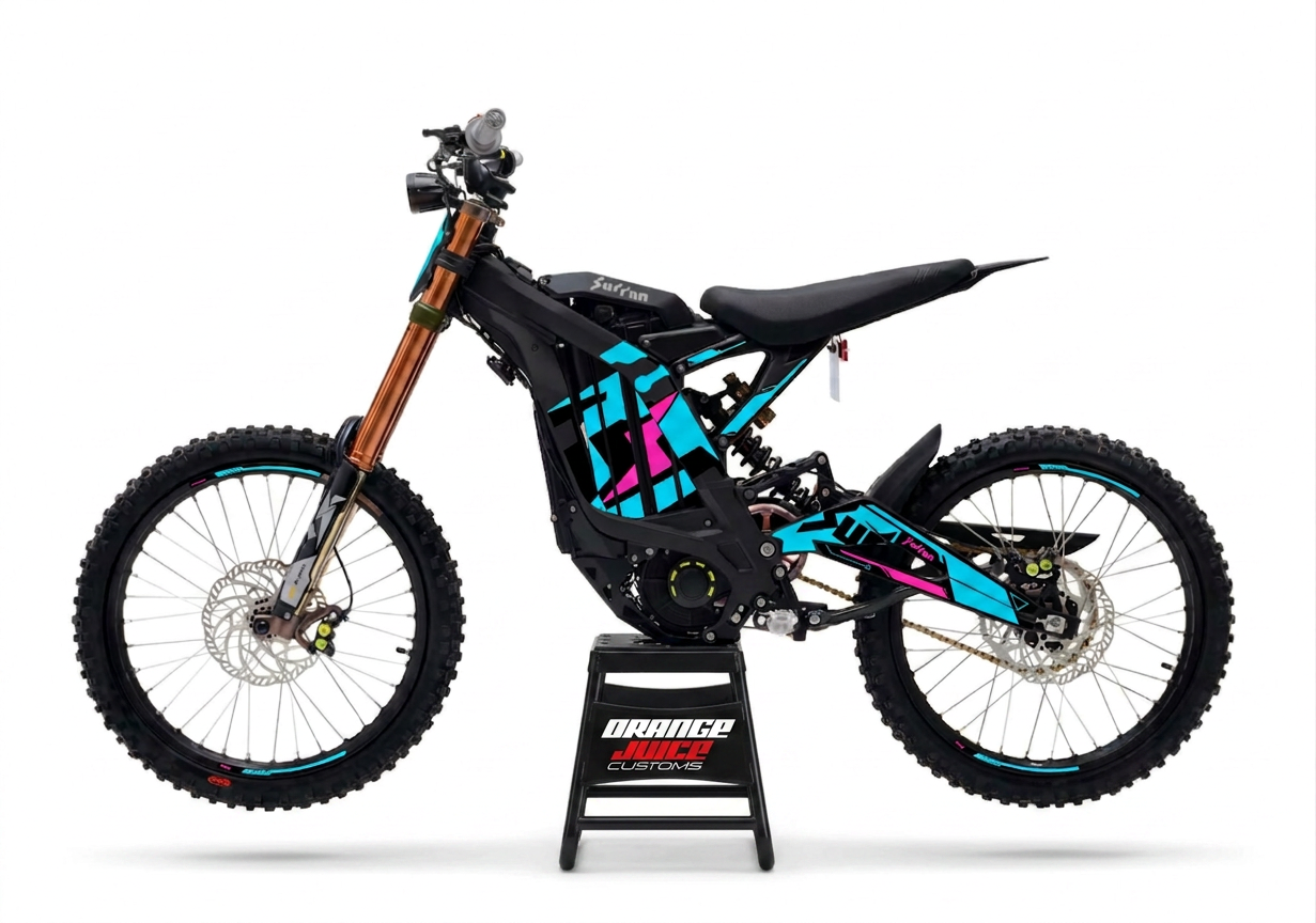 Extended Sur Ron OEM Graphics kit (Pink & Blue)