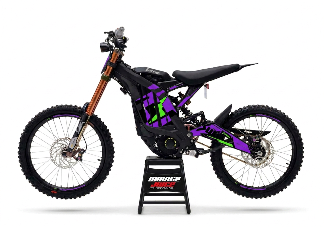 Extended Sur Ron OEM Graphics kit (Purple & Green)