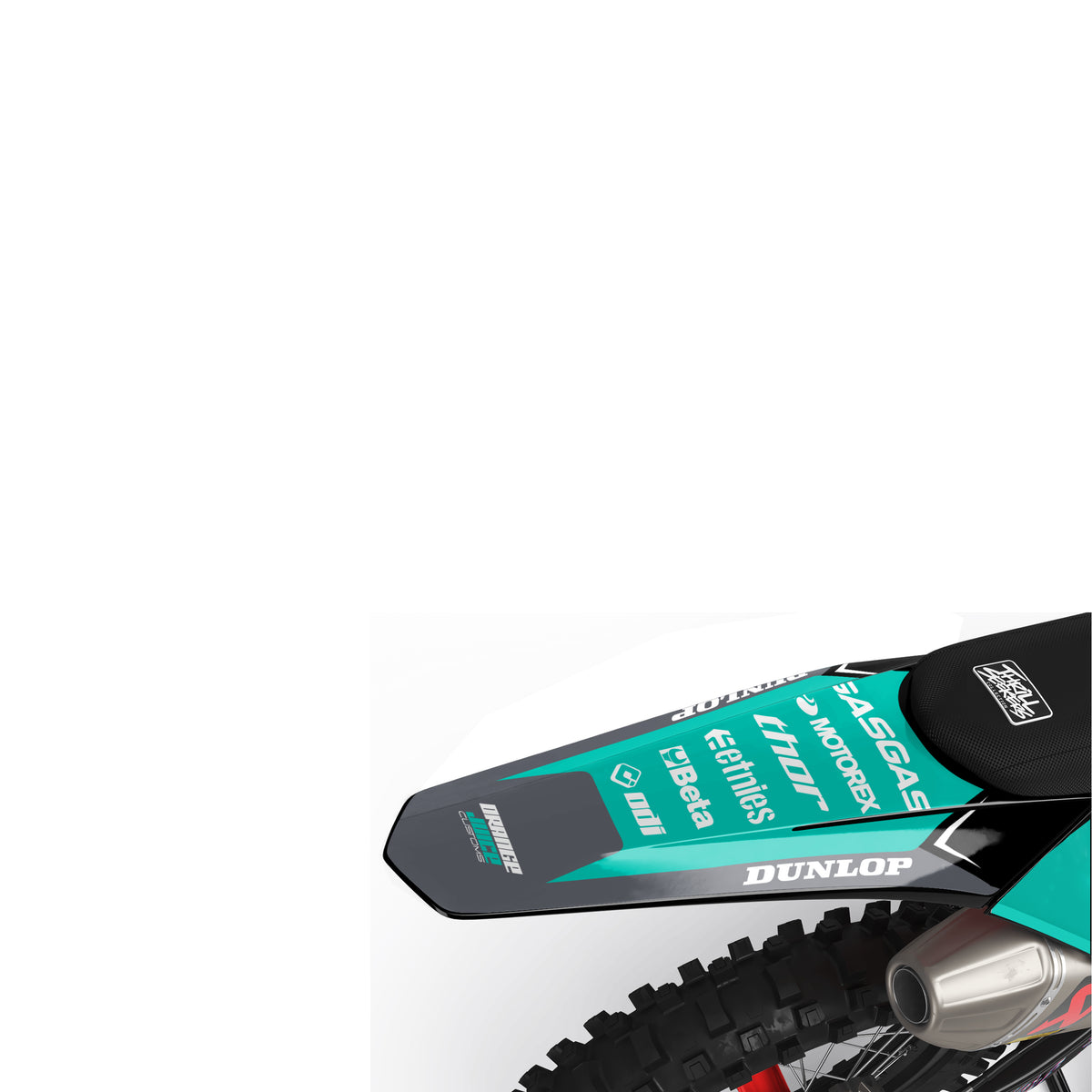 GasGas Flamo graphics kit - Turquoise - rear