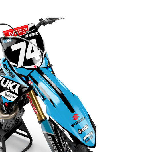 Suzuki Mascot graphics kit - Blue - front