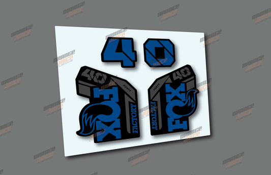 Fox 40's Style Fork Decals - Anodised Blue