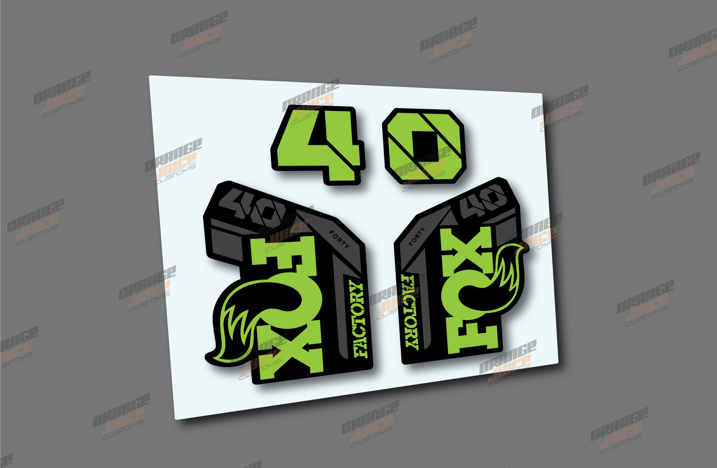 Fox 40's Style Fork Decals - Green