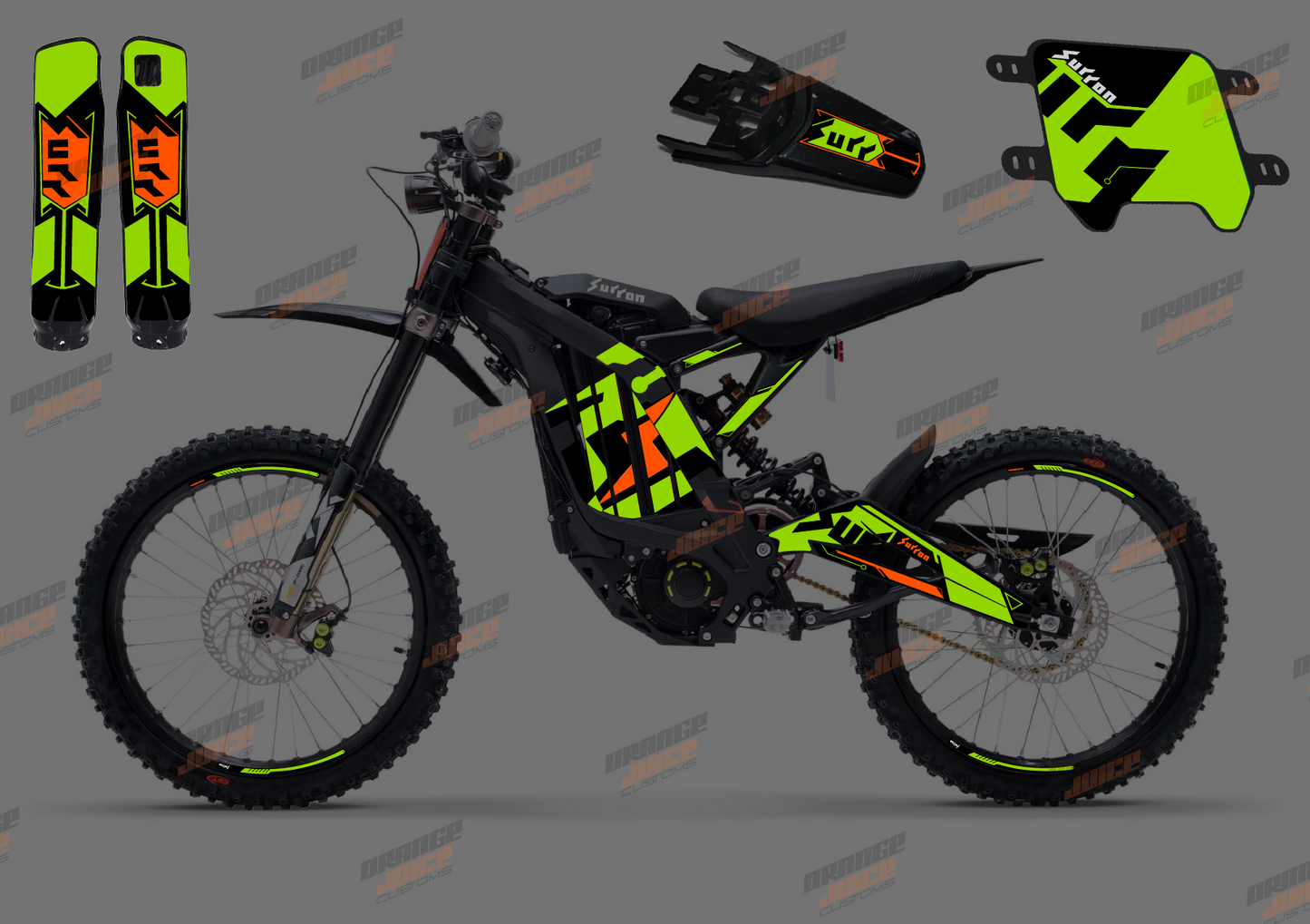 Extended Sur Ron OEM Graphics kit (Green)