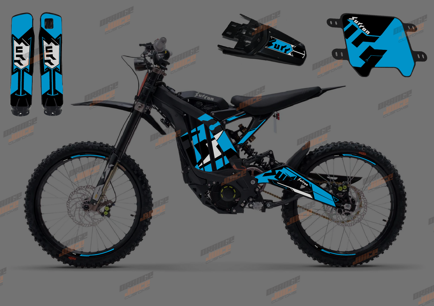 Extended Sur Ron OEM Graphics kit (Ocean Blue)