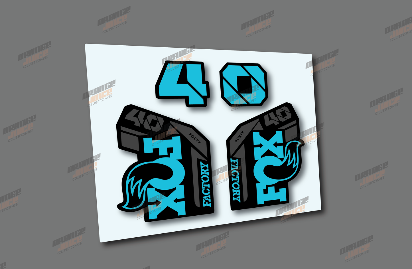 Fox 40's Style Fork Decals - Ocean Blue