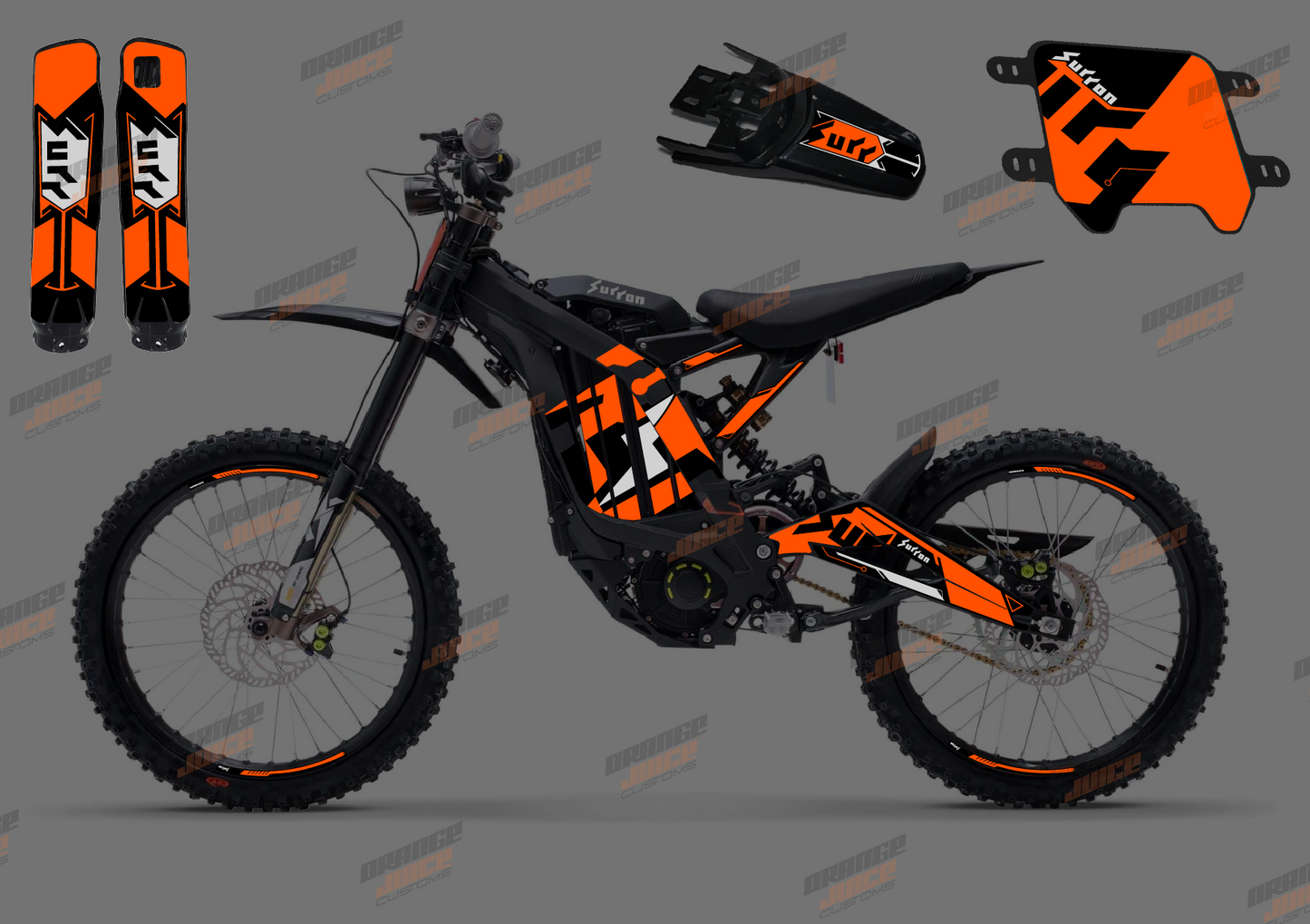 Extended Sur Ron OEM Graphics kit (Orange)