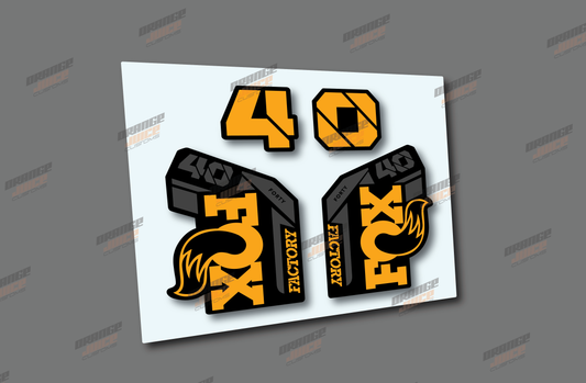 Fox 40's Style Fork Decals - Orange