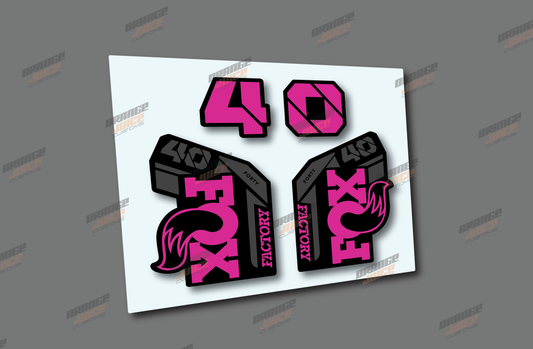 Fox 40's Style Fork Decals - Pink