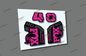 Fox 40's Style Fork Decals - Pink