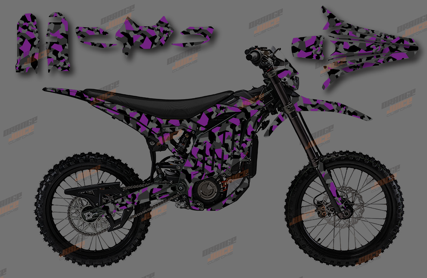 Sur Ron Ultra Bee - Camo Graphics kit (Purple)