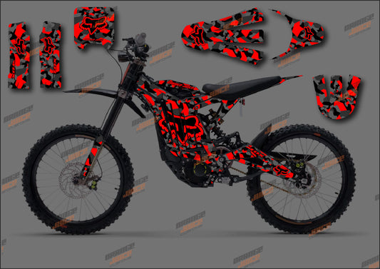 Sur Ron LBX - Fox Camo Graphics kit - Red