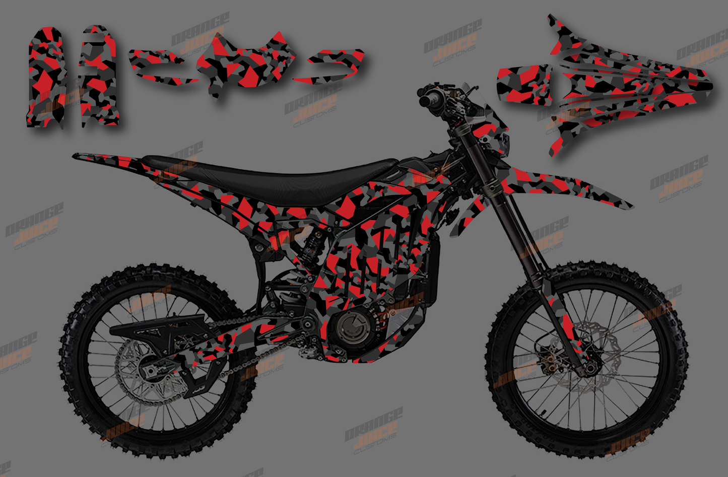 Sur Ron Ultra Bee - Camo Graphics kit (Red)