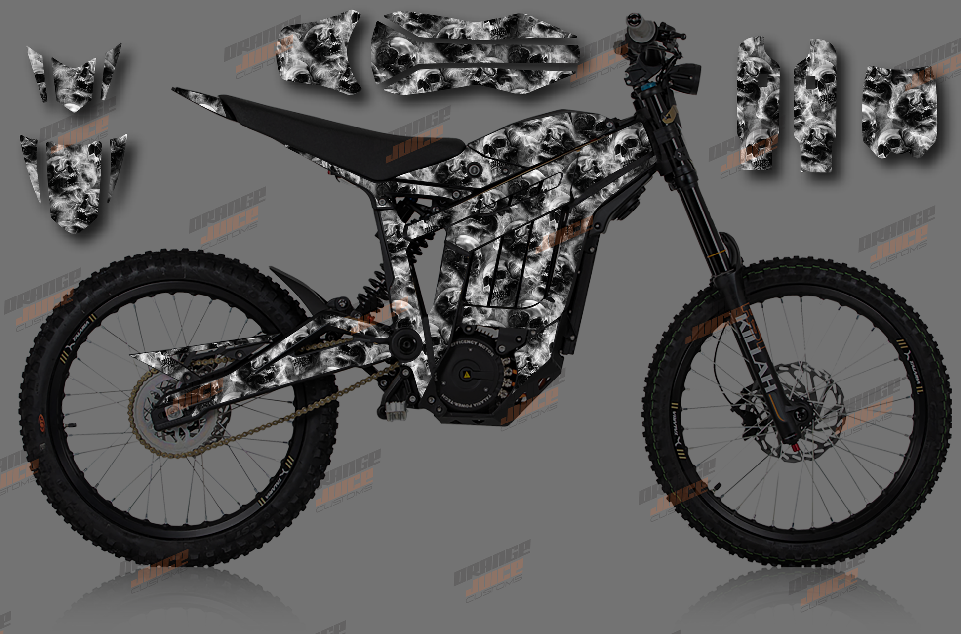 Talaria Sting - Skulls and Smoke Graphics kit – Orange Juice Customs