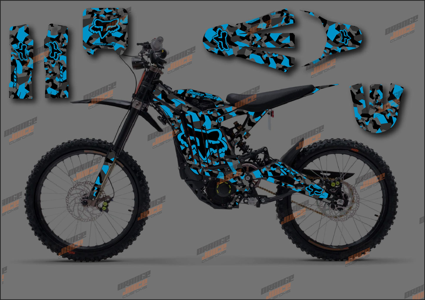 Sur Ron LBX - Fox Camo Graphics kit - Teal