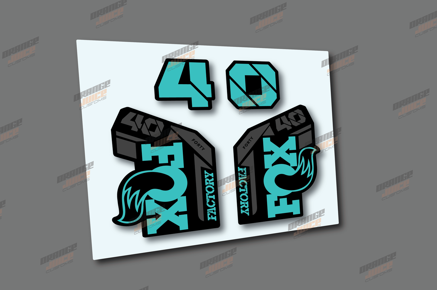 Fox 40's Style Fork Decals - Teal