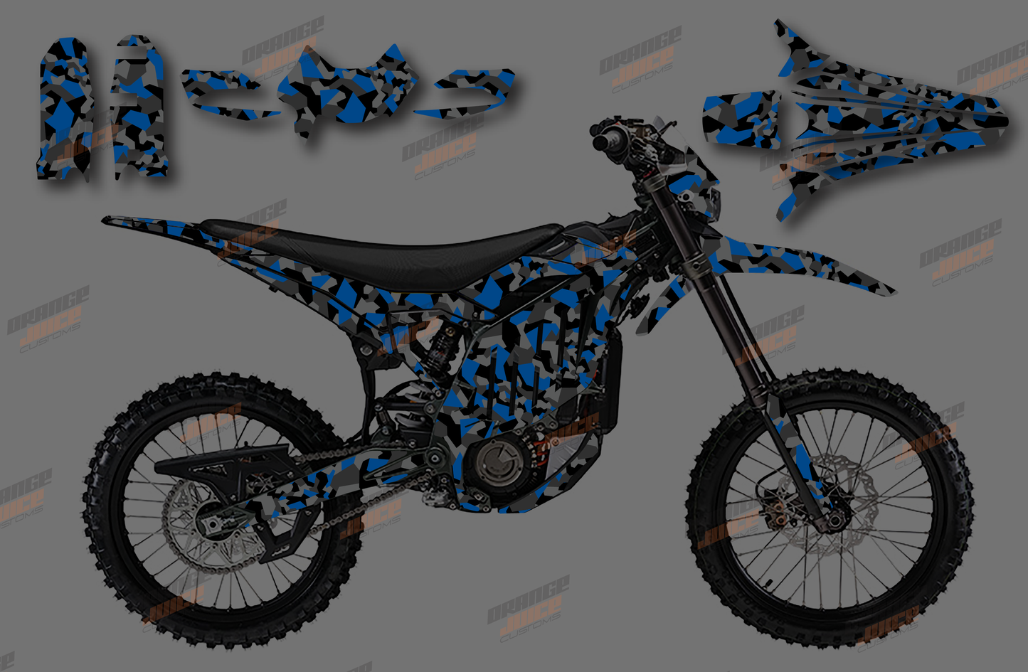 Sur Ron Ultra Bee - Camo Graphics kit (Anodised Blue)