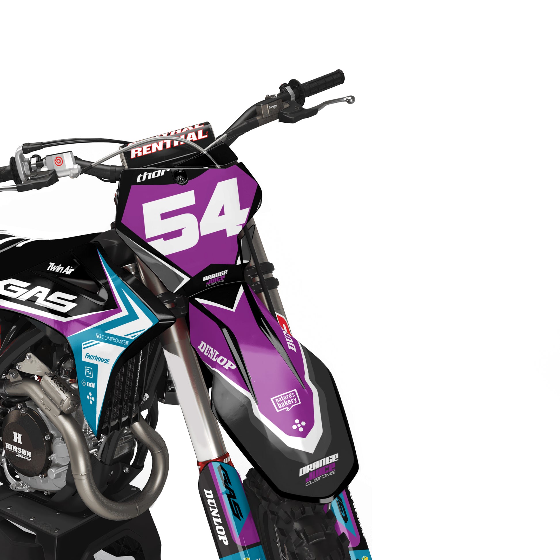 GasGas Flamo graphics kit - Purple - front