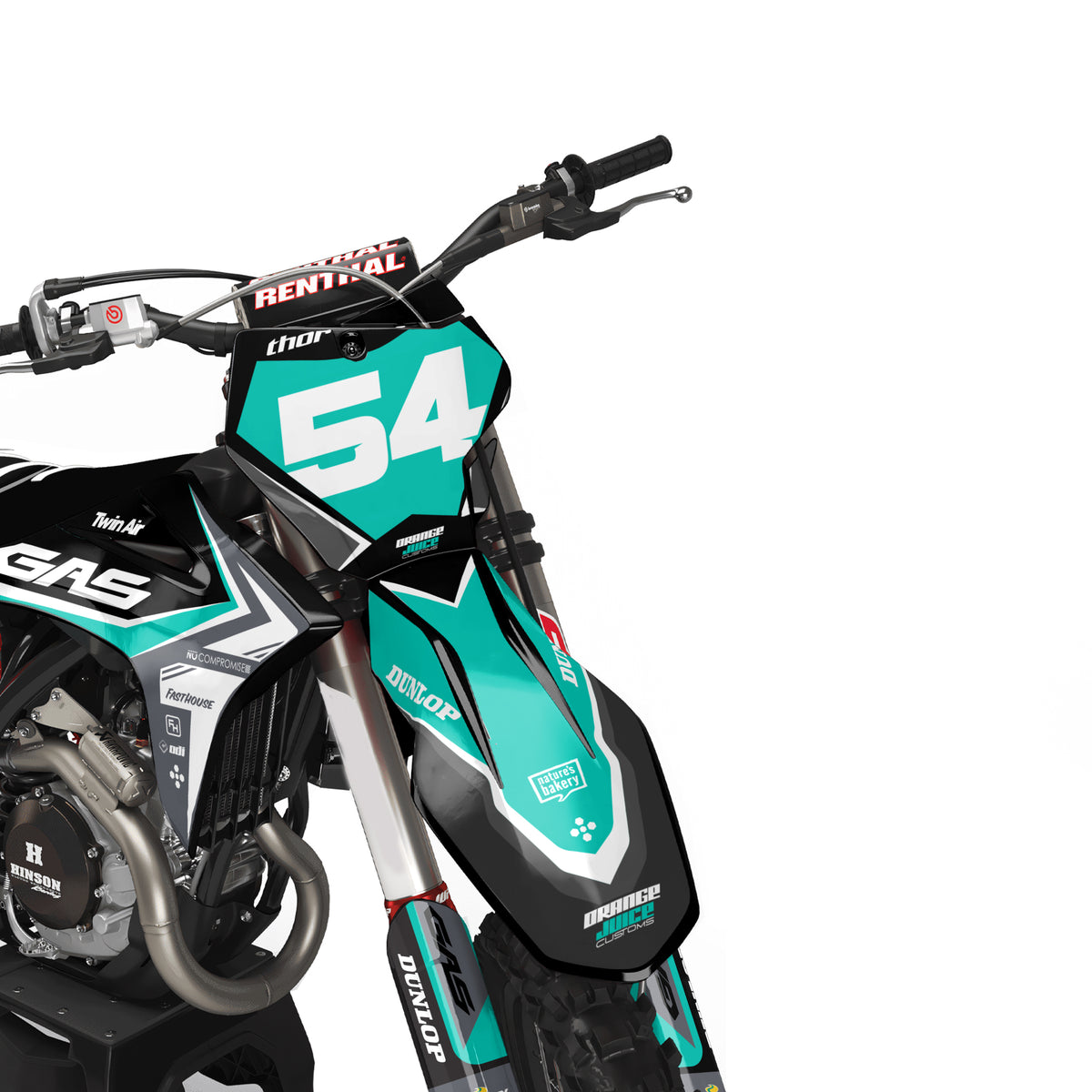 GasGas Flamo graphics kit - Turquoise - front