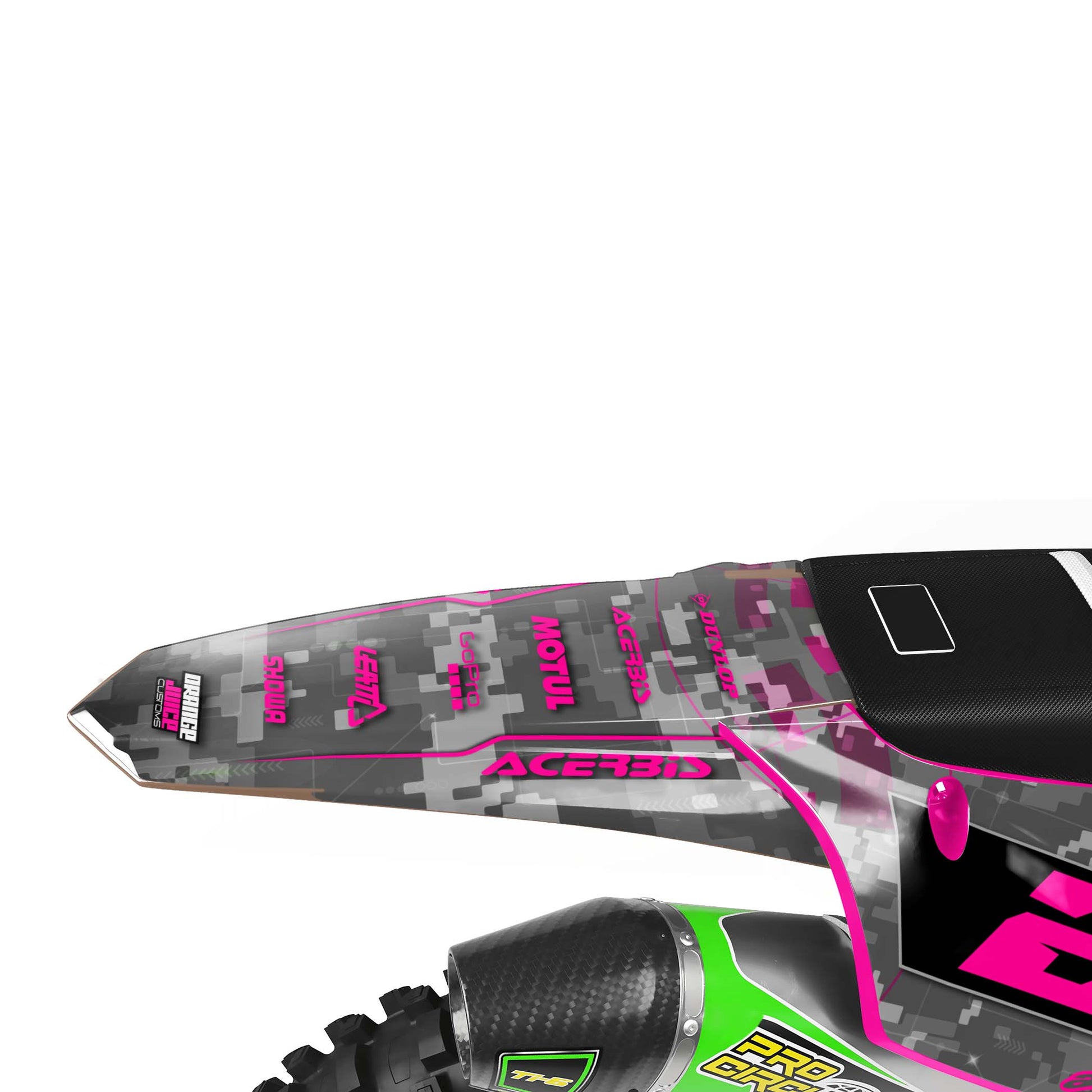 Kawasaki Glitch graphics kit - Magenta - rear