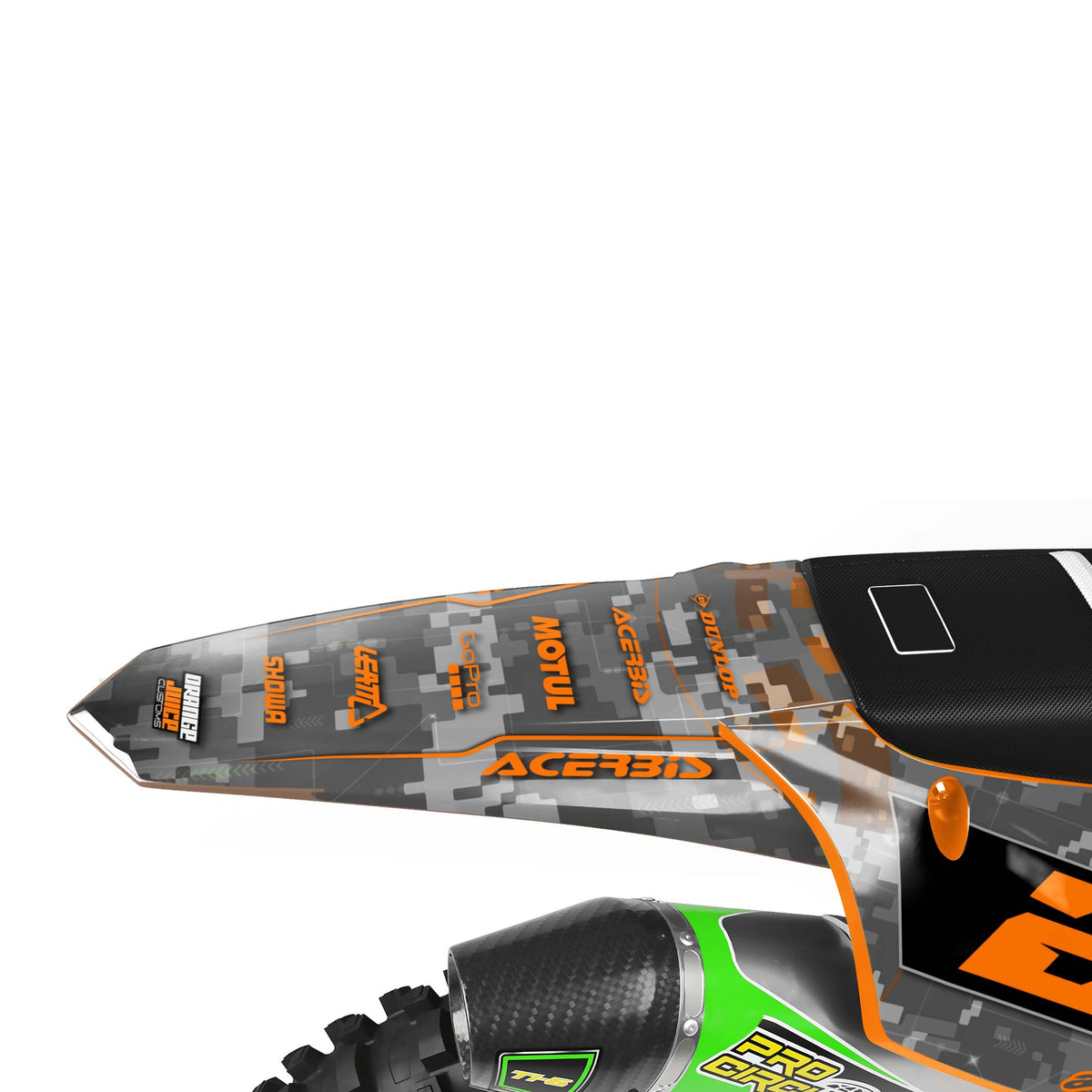 Kawasaki Glitch graphics kit - Orange - rear