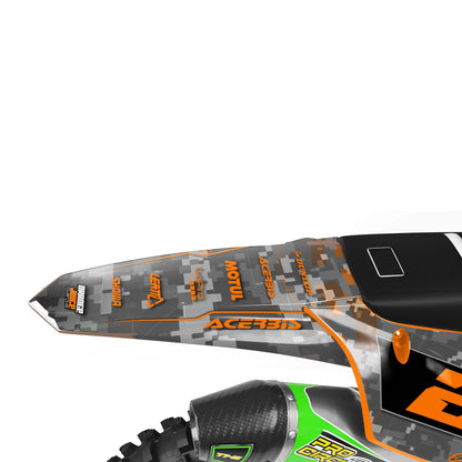 Kawasaki Glitch graphics kit - Orange - rear