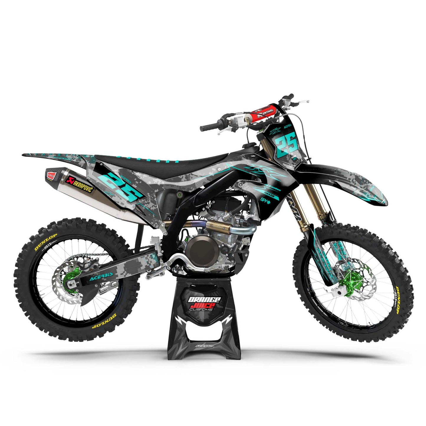 Kawasaki Glitch graphics kit - Teal - side
