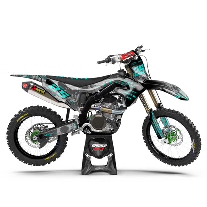 Kawasaki Glitch graphics kit - Teal - side