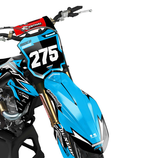 Kawasaki Pounty graphics kit - Cyan - front