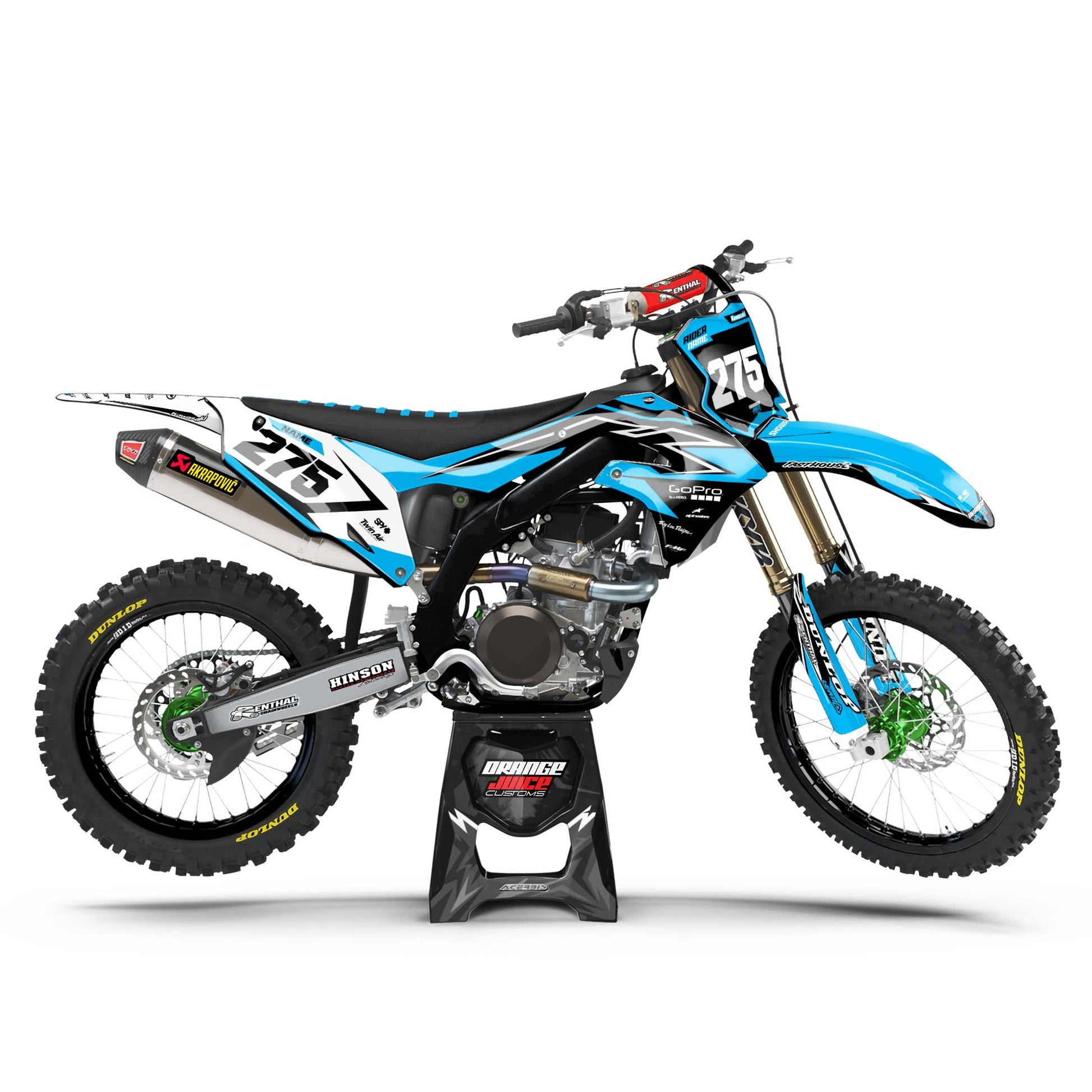 Kawasaki Pounty graphics kit - Cyan - side