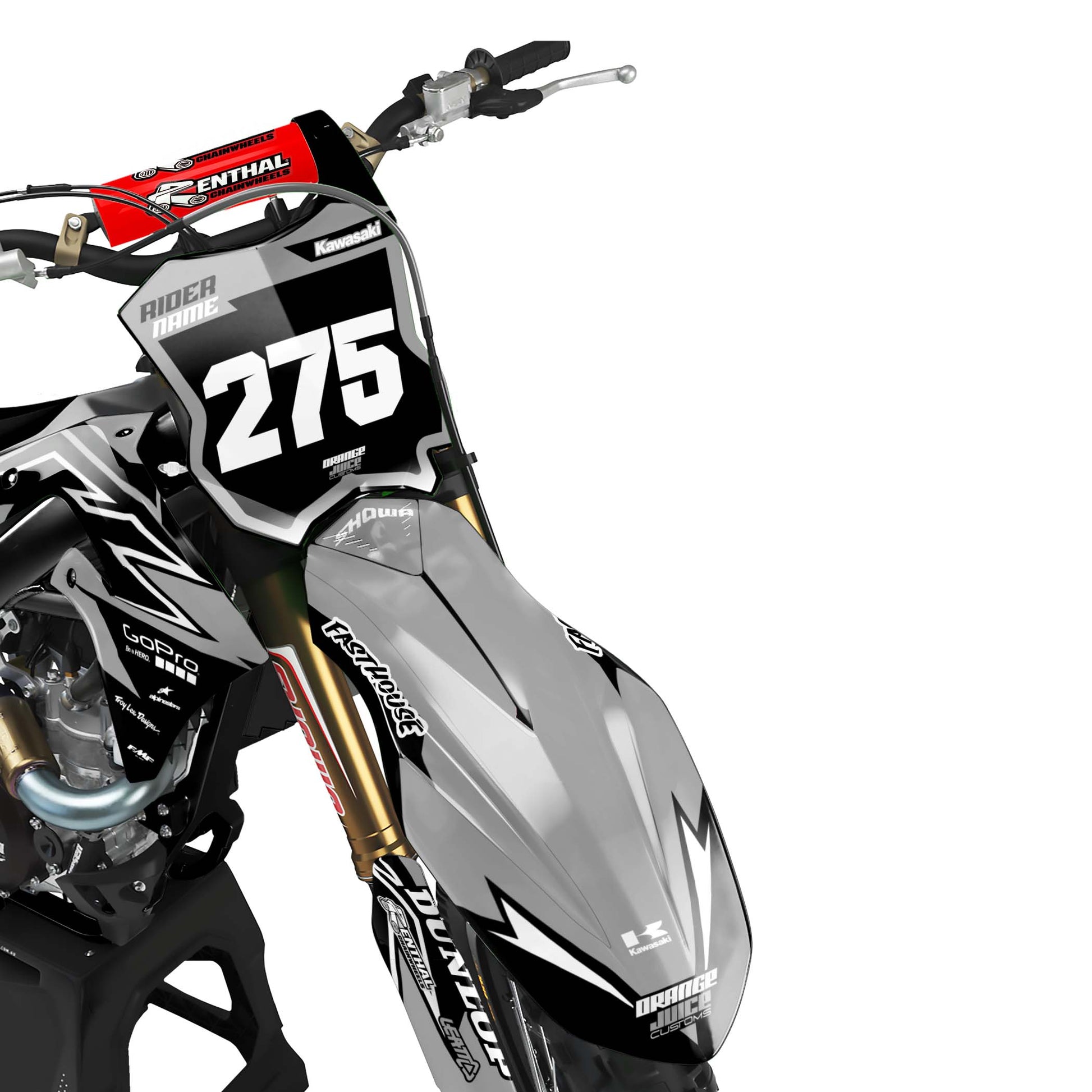 Kawasaki Pounty graphics kit - Smoke - front