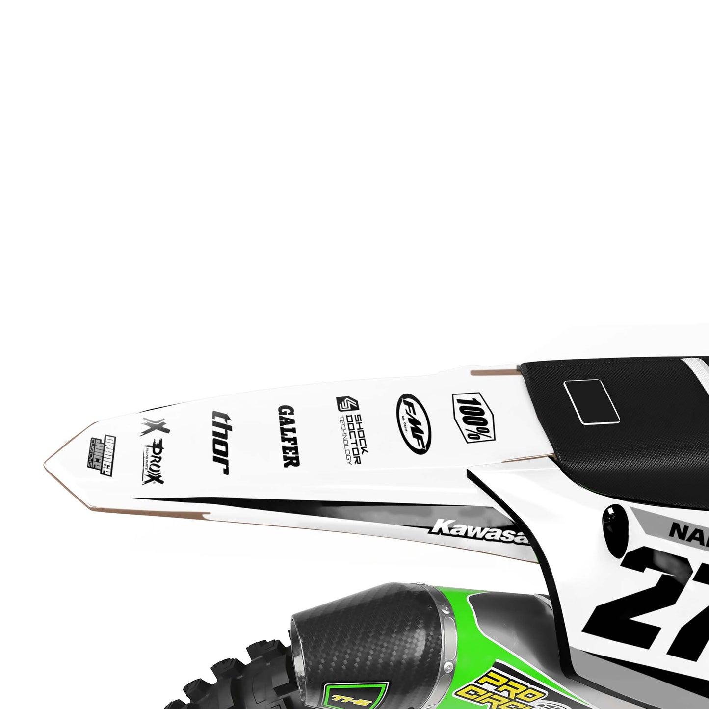 Kawasaki Pounty graphics kit - Smoke - rear