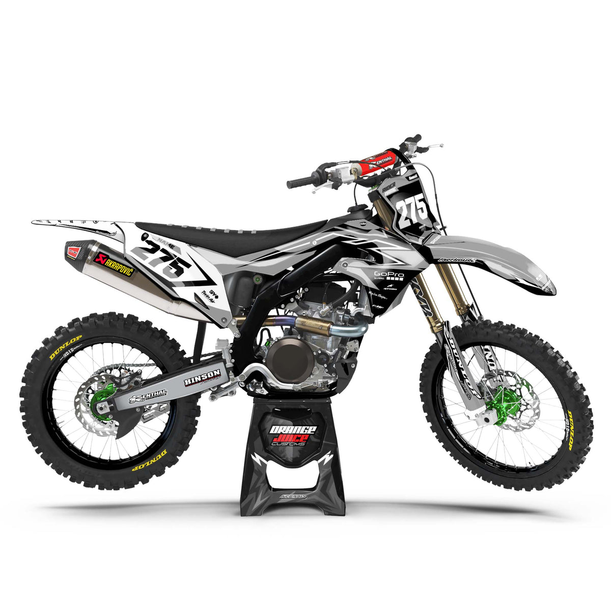 Kawasaki Pounty graphics kit - Smoke - side