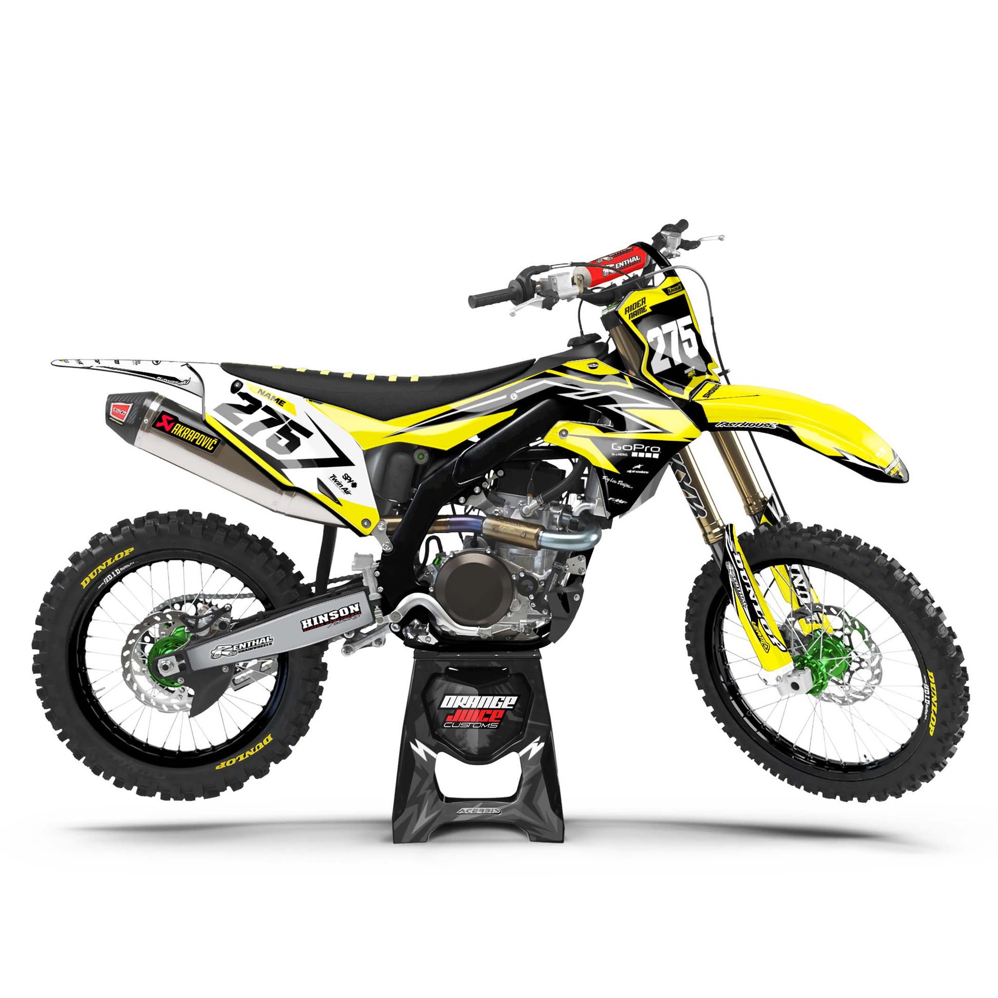 Kawasaki Pounty graphics kit - Yellow - side