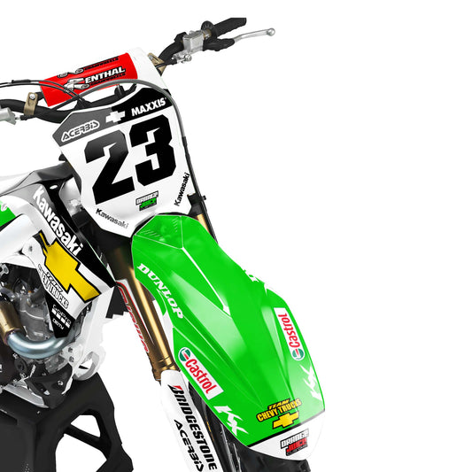 Kawasaki Ricky graphics kit - Green - front