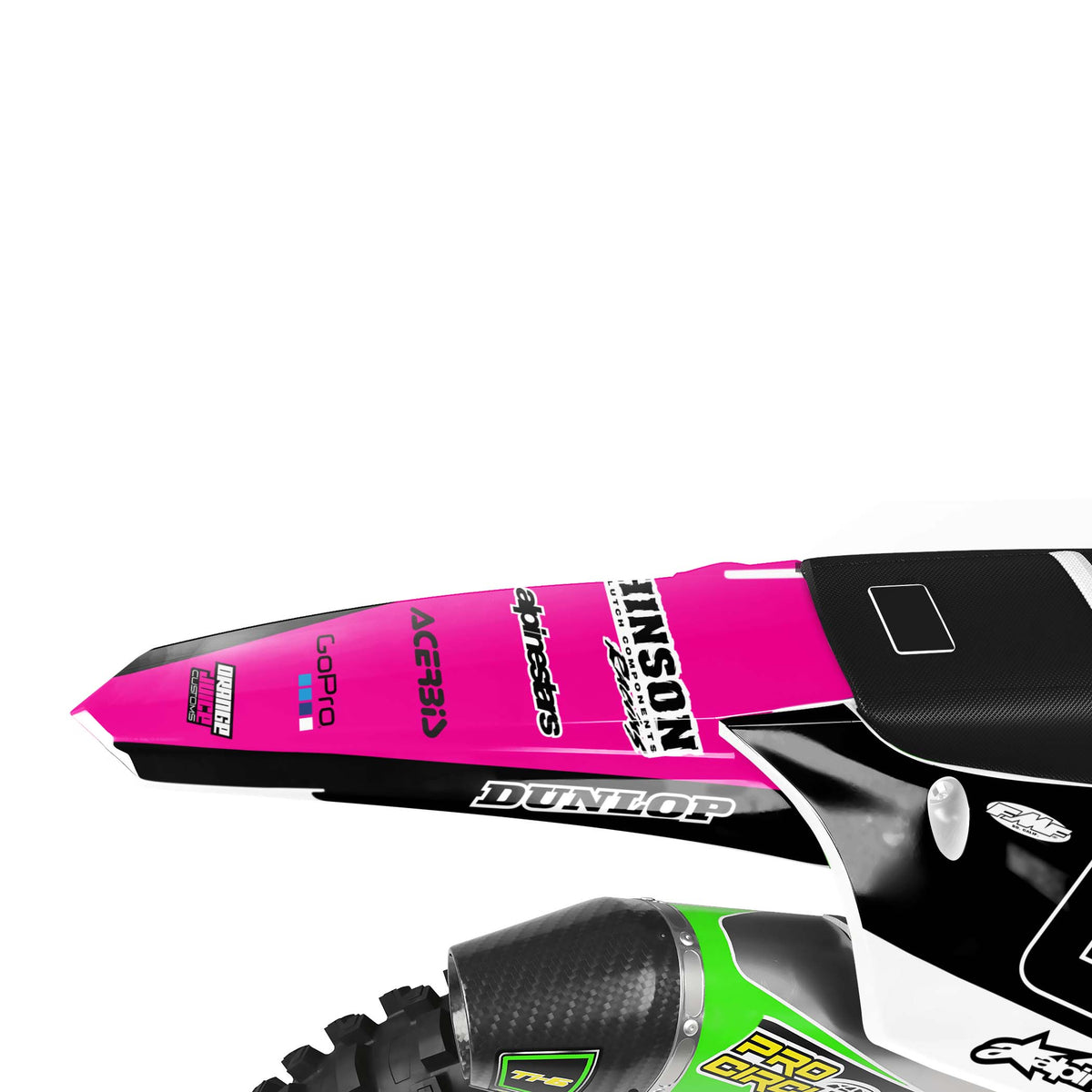 Kawasaki Ricky graphics kit - Pink - rear