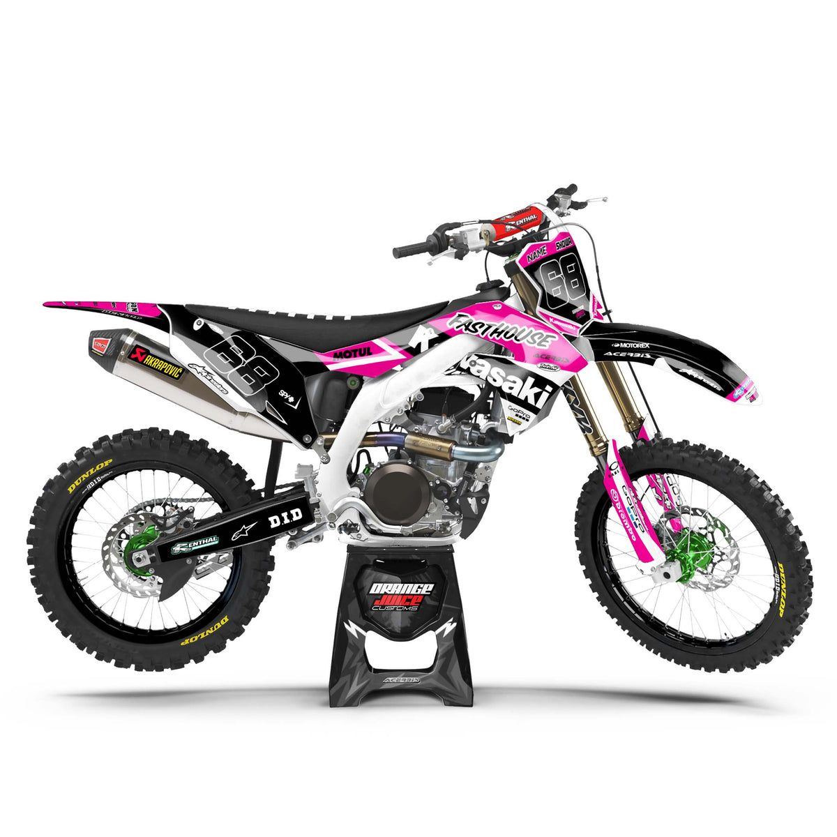 Kawasaki Ricky graphics kit - Pink - side