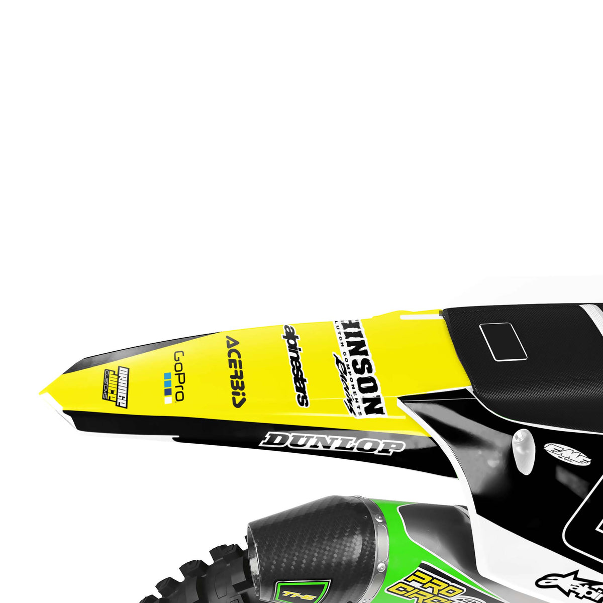 Kawasaki Ricky graphics kit - Yellow - rear