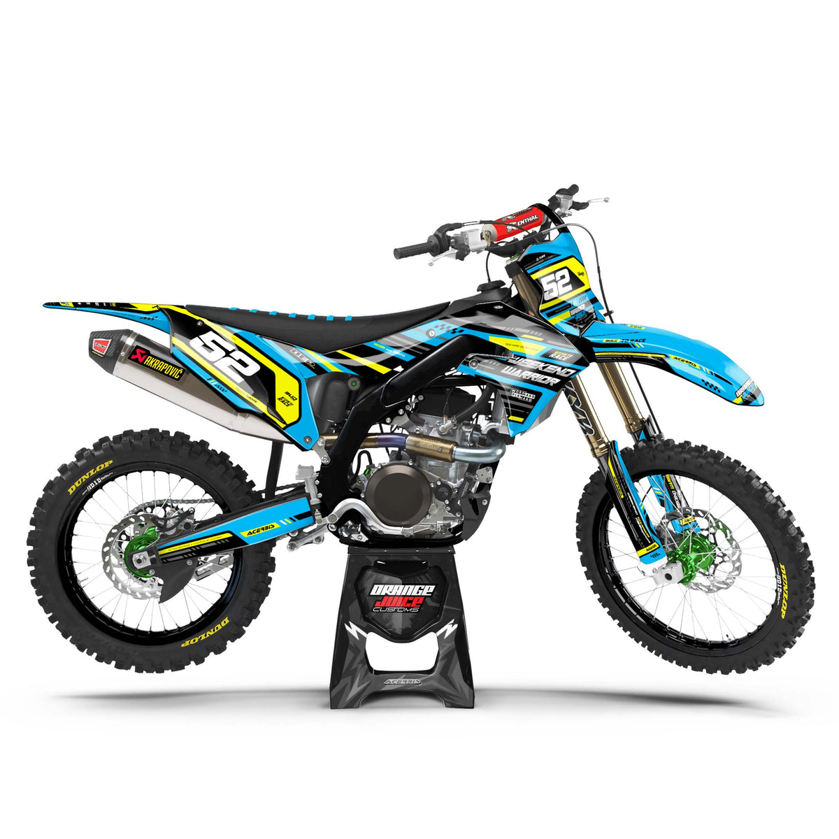 Kawasaki Warrior graphics kit - Cyan - side