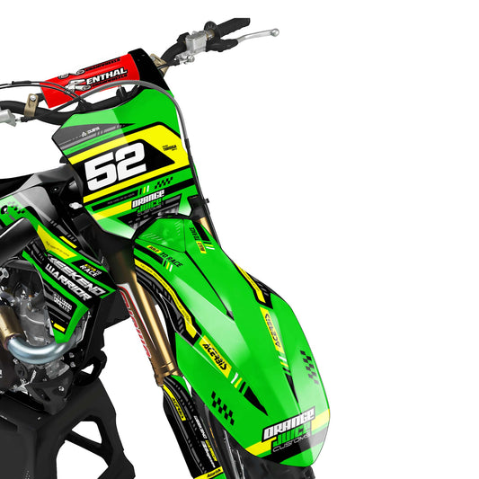 Kawasaki Warrior graphics kit - Green - front