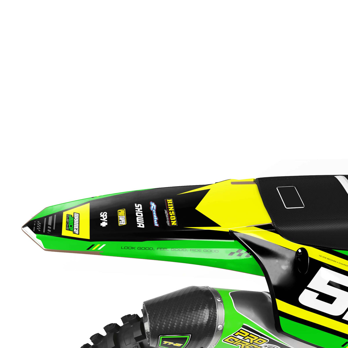 Kawasaki Warrior graphics kit - Green - rear