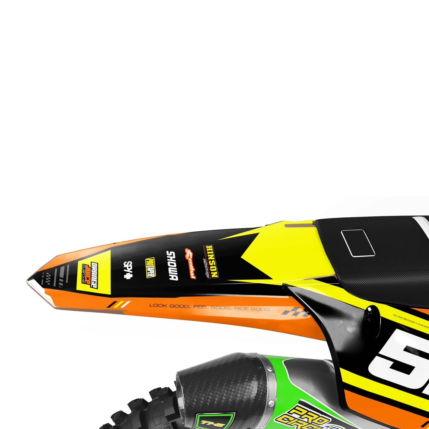 Kawasaki Warrior graphics kit - Orange - rear