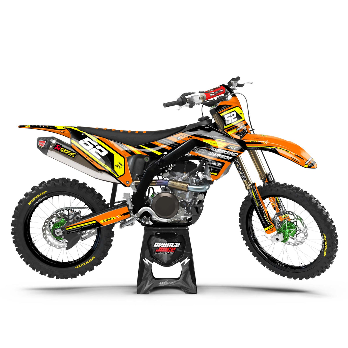 Kawasaki Warrior graphics kit - Orange - side