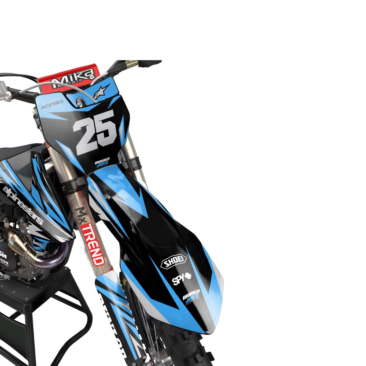KTM Avenger graphics kit - Light Blue - front MX