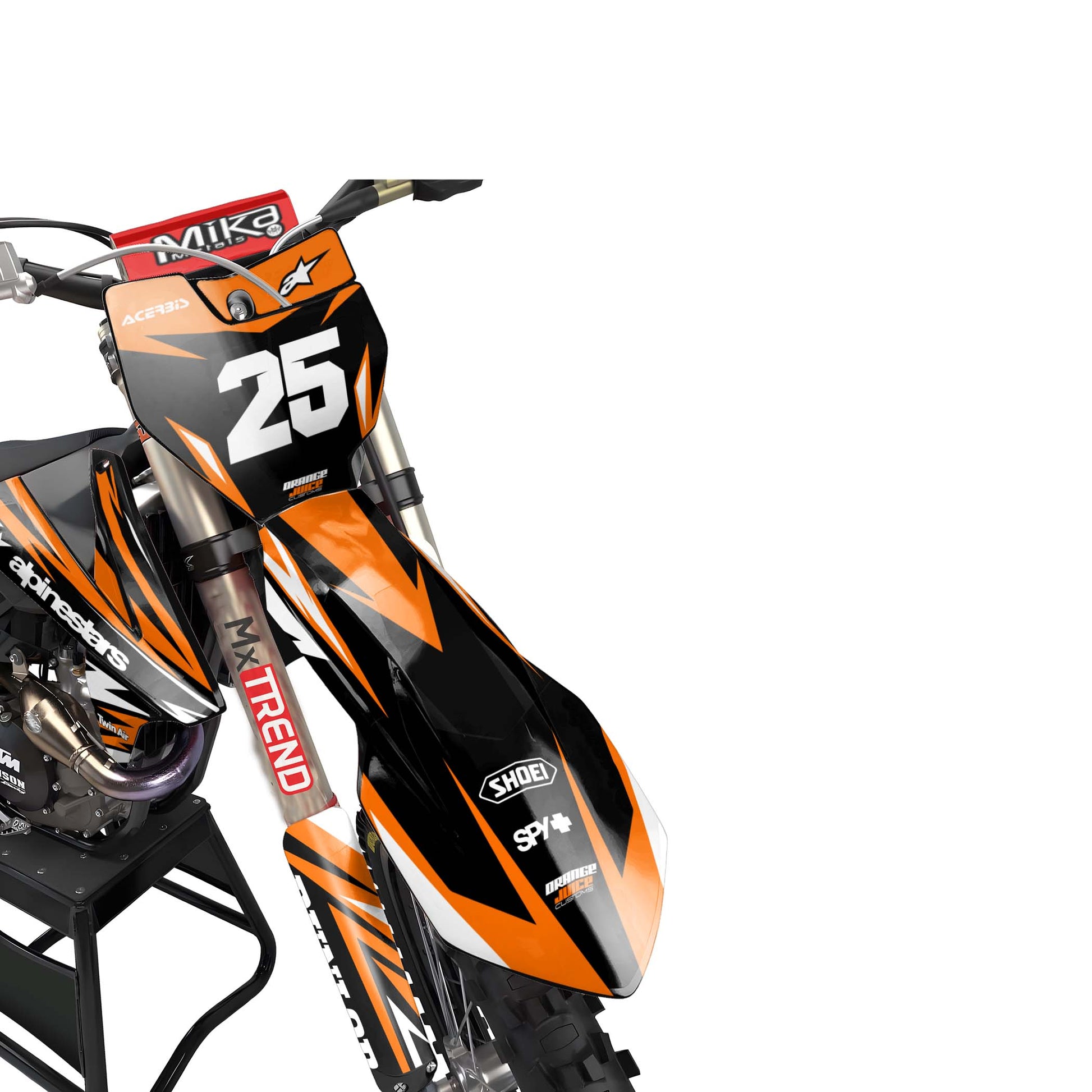 KTM Avenger graphics kit - Orange - front MX