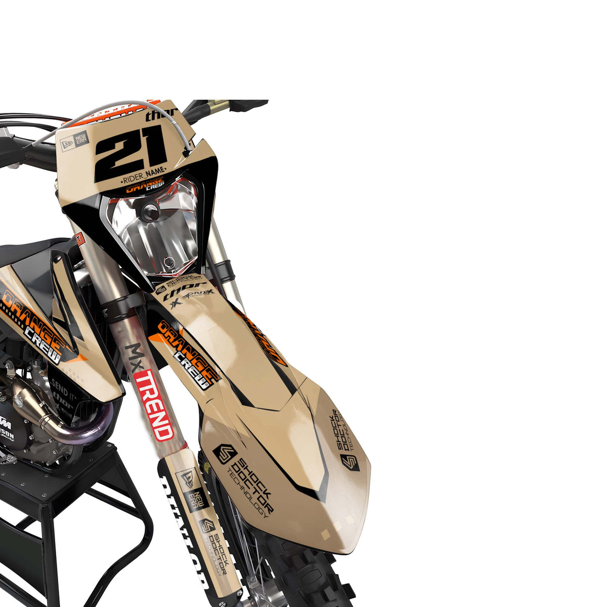 KTM Drago graphics kit - Brown - front headlight