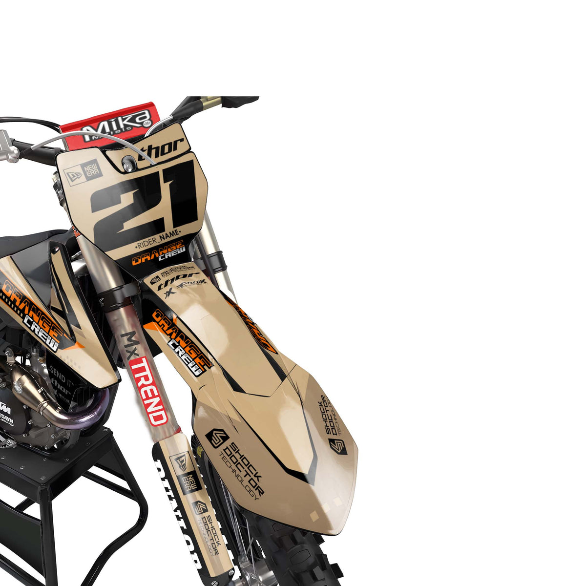 KTM Drago graphics kit - Brown - front MX