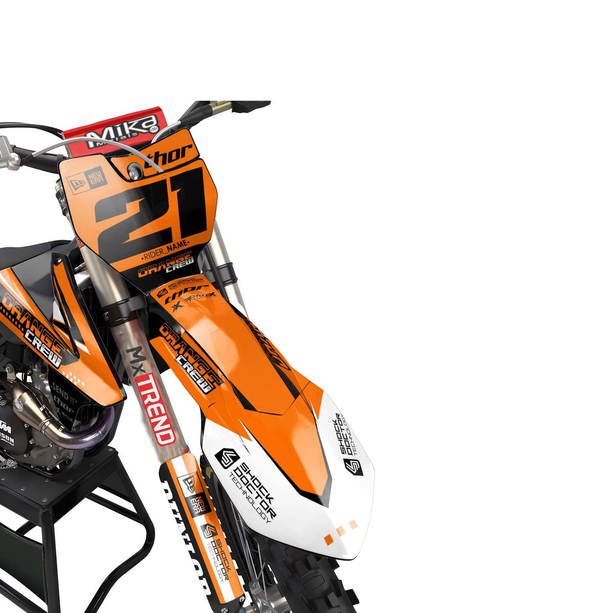 KTM Drago graphics kit - Orange - front MX