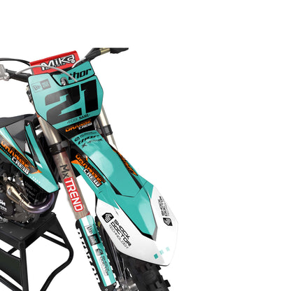 KTM Drago graphics kit - Turquoise - front MX