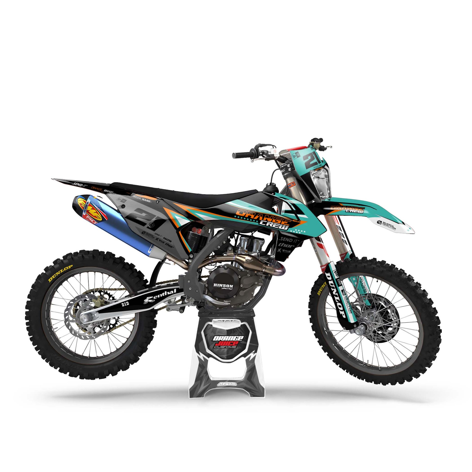 KTM Drago graphics kit - Turquoise - side headlight